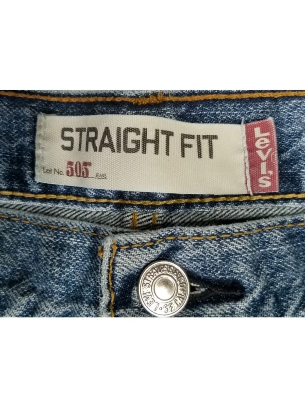 Levi's 505 Straight Fit Jean Denim Shorts Medium Blue Wash Outdoor Work Men's 38